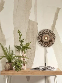 Good&Mojo Wandlamp Kalimantan XS 30cm zwart naturel