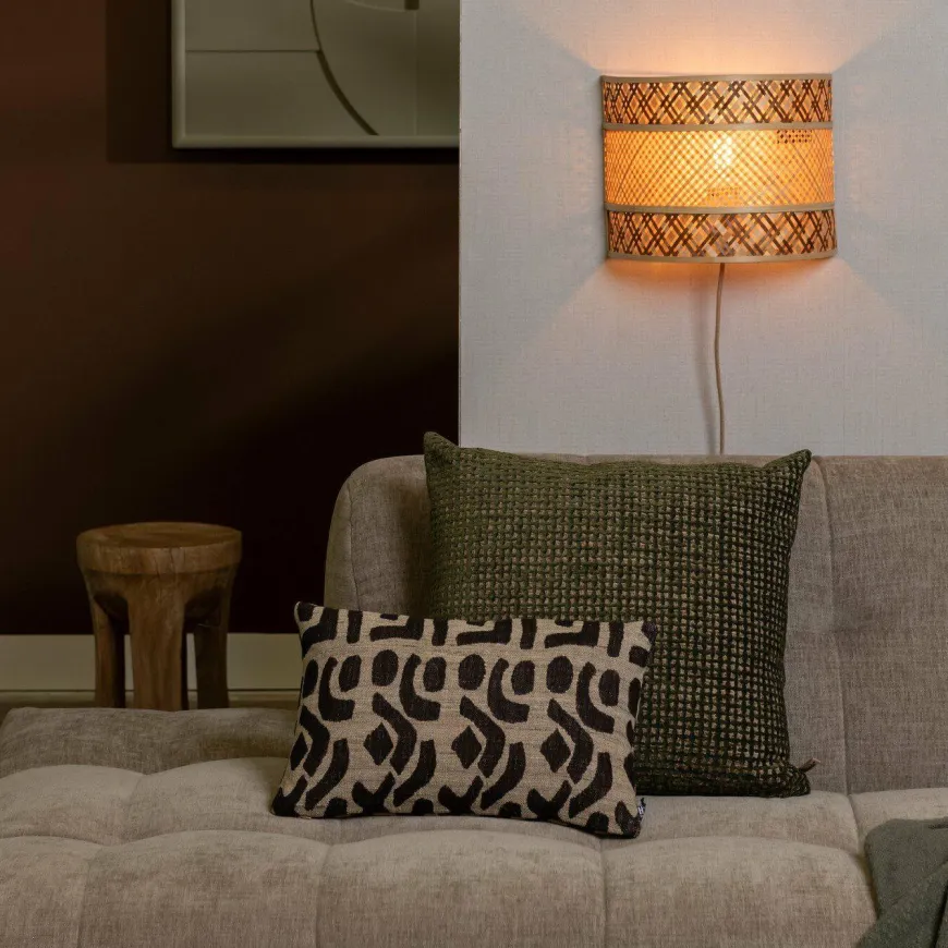Good&Mojo Wandlamp Langkawi bamboe/kap 32x1x6x25cm nat/br.