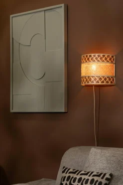 Good&Mojo Wandlamp Langkawi bamboe/kap 32x1x6x25cm nat/br.