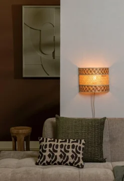 Good&Mojo Wandlamp Langkawi bamboe/kap 32x1x6x25cm nat/br.