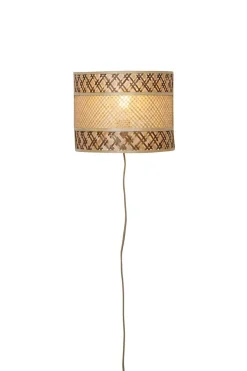 Good&Mojo Wandlamp Langkawi bamboe/kap 32x1x6x25cm nat/br.