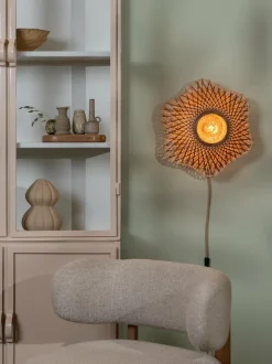 Good&Mojo Wandlamp Madura bamboe ø44x12cm naturel bruin S