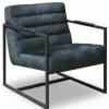 Het Anker Showroommodel Fauteuil Skipper Black & Blue vintage velvet