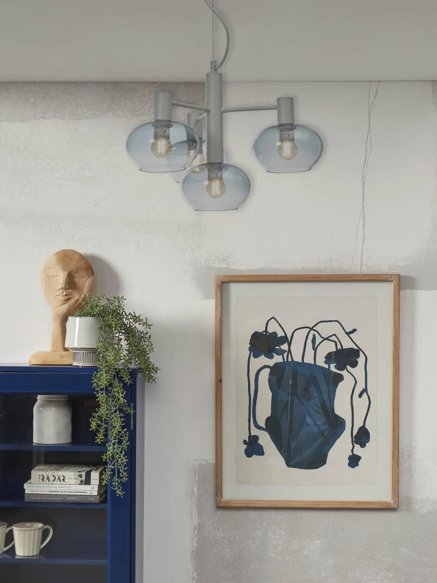 it's about RoMi Hanglamp Bologna 4-arm kleurverl. lichtgrijs