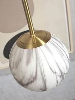 it's about RoMi Hanglamp glas/ijzer Carrara bol wit marmerprint/goud S