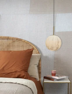 it's about RoMi Hanglamp glas/ijzer Carrara bol wit marmerprint/goud M