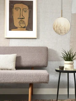 it's about RoMi Hanglamp glas/ijzer Carrara bol wit marmerprint/goud L