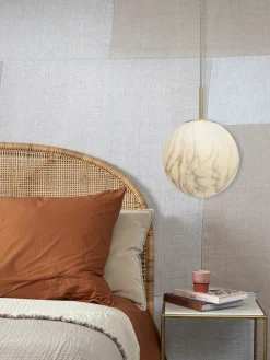 it's about RoMi Hanglamp glas/ijzer Carrara bol wit marmerprint/goud L