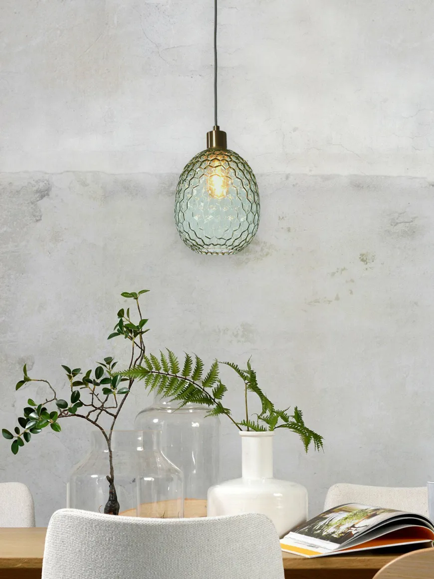 it's about RoMi Hanglamp glas Venice ovaal groen