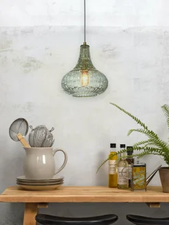 it's about RoMi Hanglamp glas Venice druppel groen