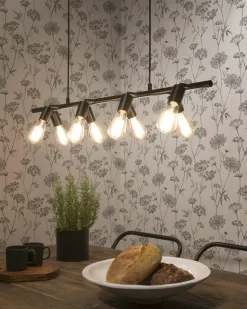 it's about RoMi Hanglamp ijzer Miami 8-armen verstelbaar zwart
