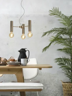 it's about RoMi Kroonluchter ijzer Cannes 3-arm goud S