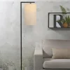 it's about RoMi Vloerlamp ijzer/zwart Boston licht linnen