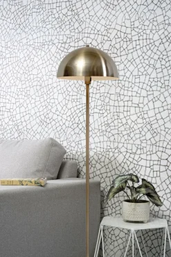 it's about RoMi Vloerlamp ijzer/marmer Toulouse kap Ø40 goud