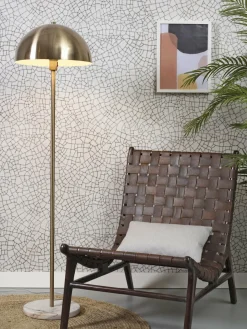 it's about RoMi Vloerlamp ijzer/marmer Toulouse kap Ø40 goud