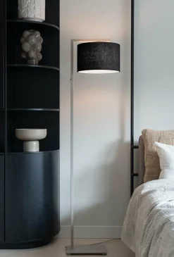 it's about RoMi Vloerlamp Boston zand/kap 3220 zwart