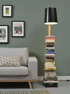 it's about RoMi Vloerlamp ijzer/hout Cambridge voor boeken naturel/ zwart