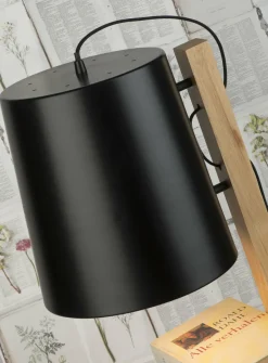 it's about RoMi Vloerlamp ijzer/hout Cambridge voor boeken naturel/ zwart