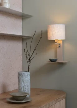 it's about RoMi Wandlamp Florence zand/kap 1815 linnen licht