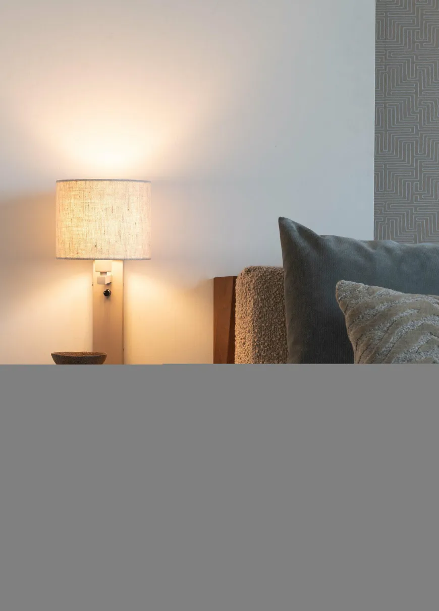 it's about RoMi Wandlamp Florence zand/kap 1815 linnen licht