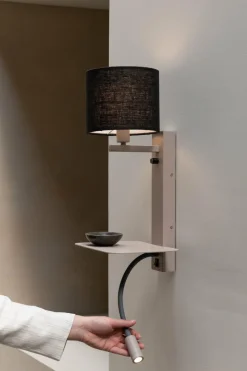 it's about RoMi Wandlamp Florence+leeslamp zand/kap 1815 zwart