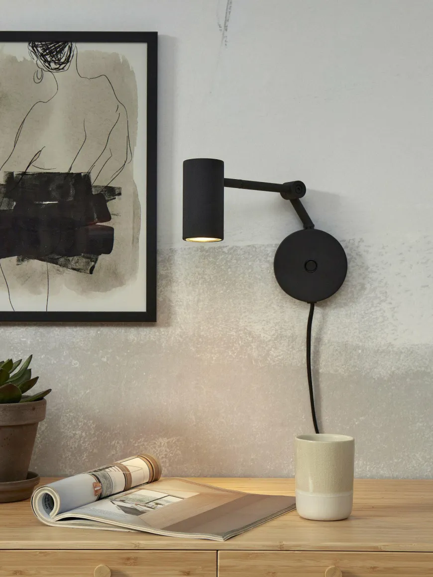 it's about RoMi Wandlamp ijzer Montreux zwart
