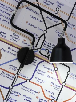 it's about RoMi Wandlamp ijzer London b.44xh.40cm/kap dia.16xh.16cm zwart