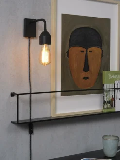 it's about RoMi Wandlamp ijzer Madrid 18x7xh.14cm zwart S