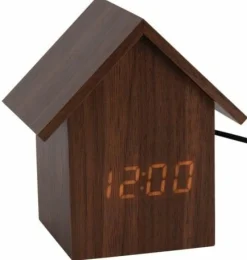 Karlsson Alarm Clock House LED donkerbruin