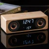 Karlsson Alarmklok Classic BT speaker met telefoonoplader bamboo