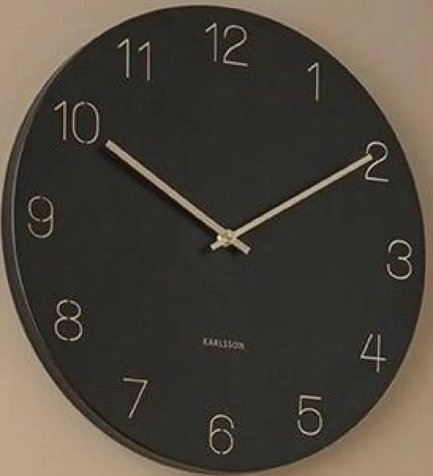 Karlsson Wandklok Charm Engraved Numbers zwart Ø 40 cm