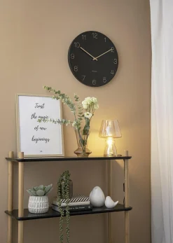 Karlsson Wandklok Charm Engraved Numbers zwart Ø 40 cm
