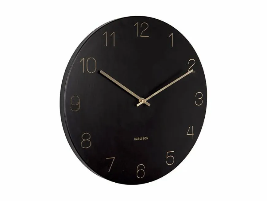 Karlsson Wandklok Charm Engraved Numbers zwart Ø 40 cm