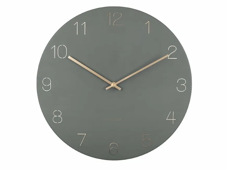 Karlsson Wandklok Charm Engraved Numbers groen Ø 40 cm