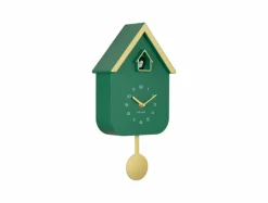 Karlsson Wandklok Dupla Color Cuckoo retro groen met zacht geel