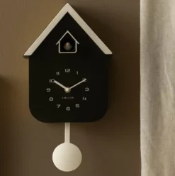 Karlsson Wandklok Dupla Color Cuckoo zwart met wit