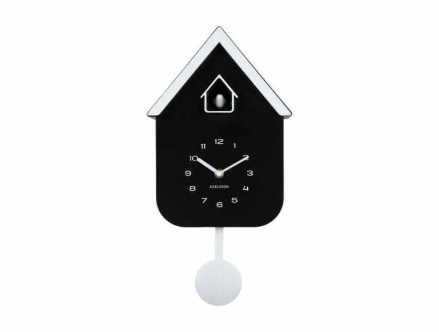 Karlsson Wandklok Dupla Color Cuckoo zwart met wit