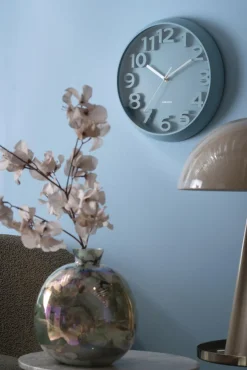 Karlsson Wandklok Elevated Classic Numbers misty blauw
