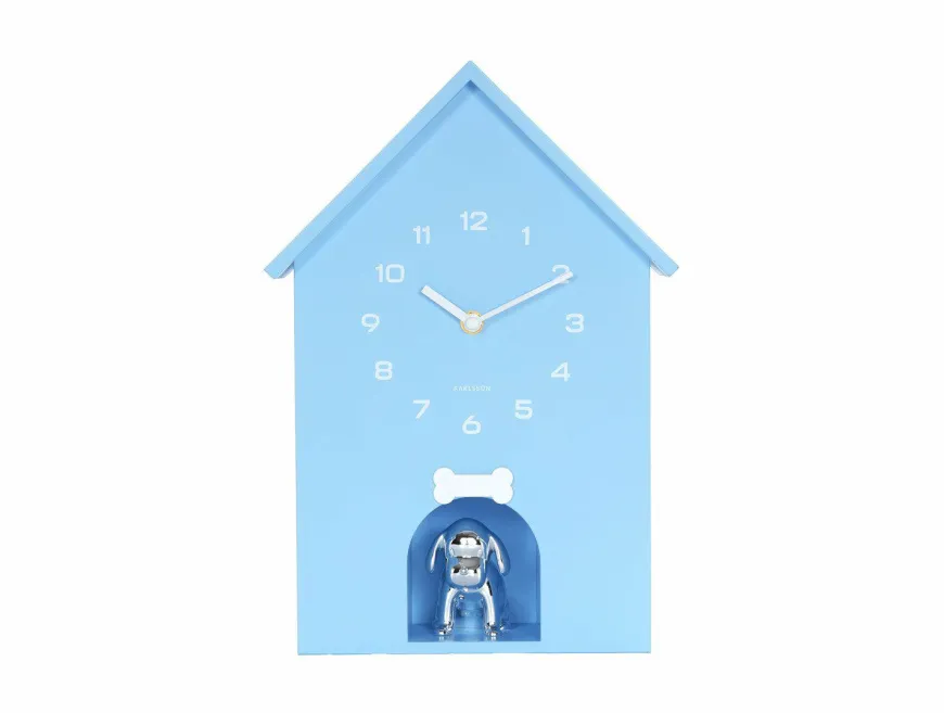 Karlsson Wandklok Garding Doggy zacht blauw