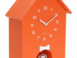 Karlsson Wandklok Garding Doggy bright oranje