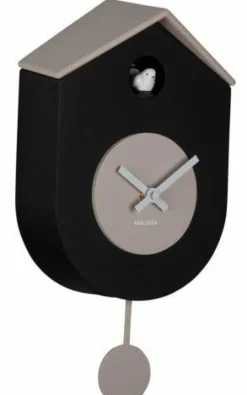 Karlsson Wandklok Grato Cuckoo zwart met warm grijs