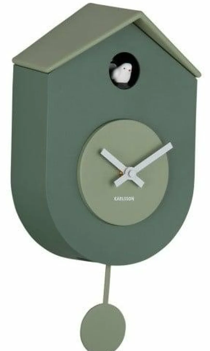 Karlsson Wandklok Grato Cuckoo jungle groen met grijs jade