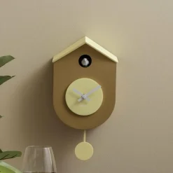 Karlsson Wandklok Grato Cuckoo ochre geel met zacht geel