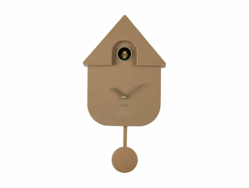 Karlsson Wandklok Modern Cuckoo Oro mocca bruin