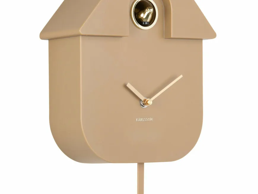 Karlsson Wandklok Modern Cuckoo Oro mocca bruin