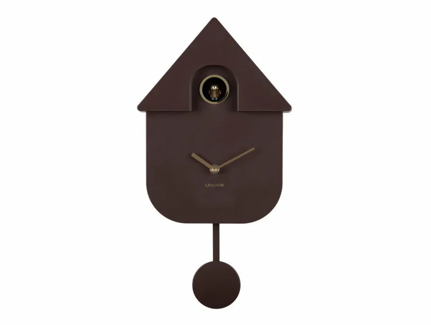 Karlsson Wandklok Modern Cuckoo Oro Earth bruin