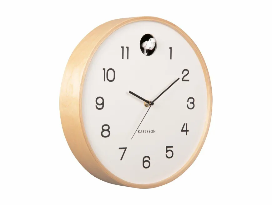 Karlsson Wandklok Natural Cuckoo wit Ø 31.5 cm