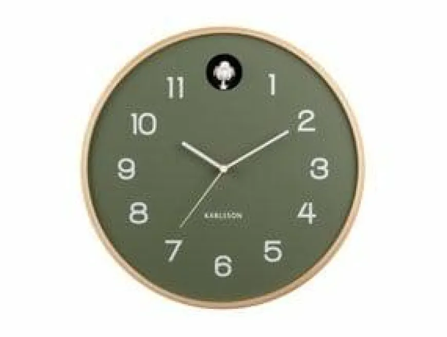 Karlsson Wandklok Natural Cuckoo groen Ø 31.5 cm