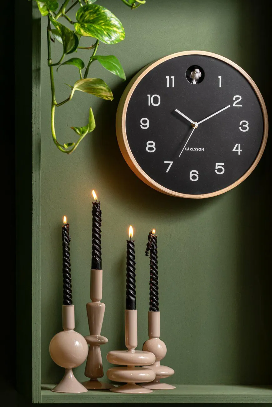 Karlsson Wandklok Natural Cuckoo zwart Ø 31.5 cm