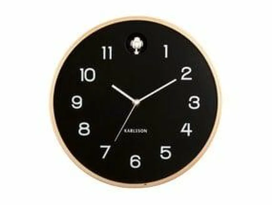Karlsson Wandklok Natural Cuckoo zwart Ø 31.5 cm